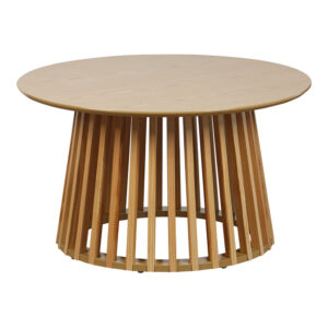 Τραπέζι σαλονιού Domonic pakoworld mdf/pw σε φυσική απόχρωση Φ80×45εκ – 260-000023
