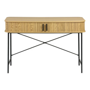 Γραφείο εργασίας Scandi pakoworld MDF/Metal σε φυσική απόχρωση με μεταλλικά μαύρα πόδια 120x60x76,5εκ – 260-000024