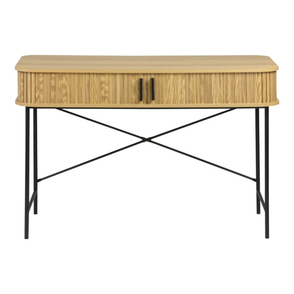 Γραφείο εργασίας Scandi pakoworld MDF/Metal σε φυσική απόχρωση με μεταλλικά μαύρα πόδια 120x60x76,5εκ – 260-000024