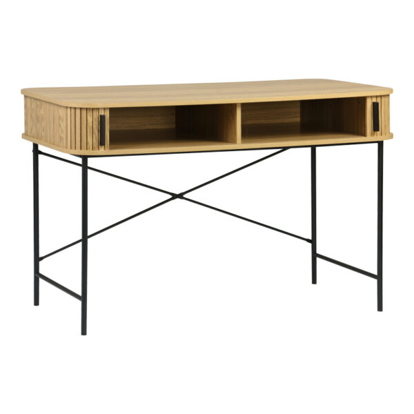 Γραφείο εργασίας Scandi pakoworld MDF/Metal σε φυσική απόχρωση με μεταλλικά μαύρα πόδια 120x60x76,5εκ – 260-000024