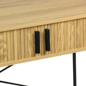 Γραφείο εργασίας Scandi pakoworld MDF/Metal σε φυσική απόχρωση με μεταλλικά μαύρα πόδια 120x60x76,5εκ – 260-000024