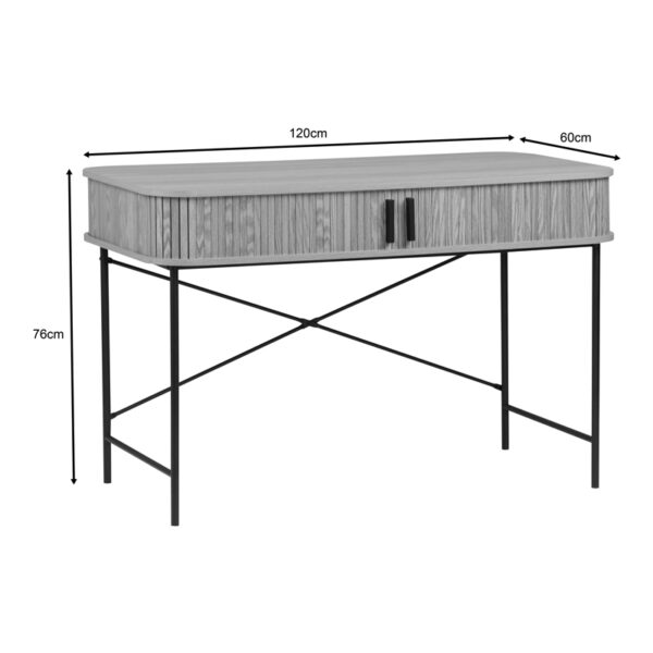 Γραφείο εργασίας Scandi pakoworld MDF/Metal σε φυσική απόχρωση με μεταλλικά μαύρα πόδια 120x60x76,5εκ – 260-000024