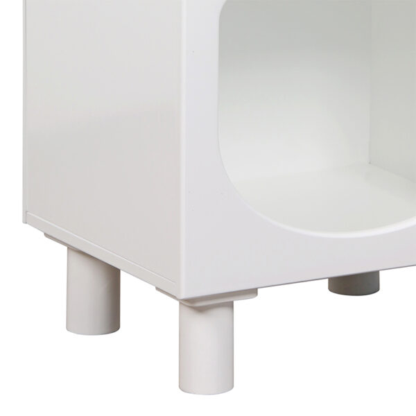 Κομοδίνο Emersi pakoworld MDF σε λευκή απόχρωση 40x32x70εκ – 260-000025