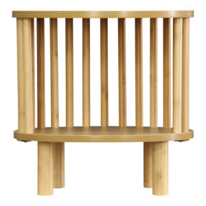 Κομοδίνο Nodial pakoworld MDF/Bamboo σε φυσική απόχρωση Φ40×40εκ – 260-000028