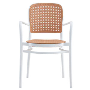 Πολυθρόνα Juniper pakoworld με UV protection PP μπεζ- λευκό 56×52.5×86.5εκ. – 262-000003