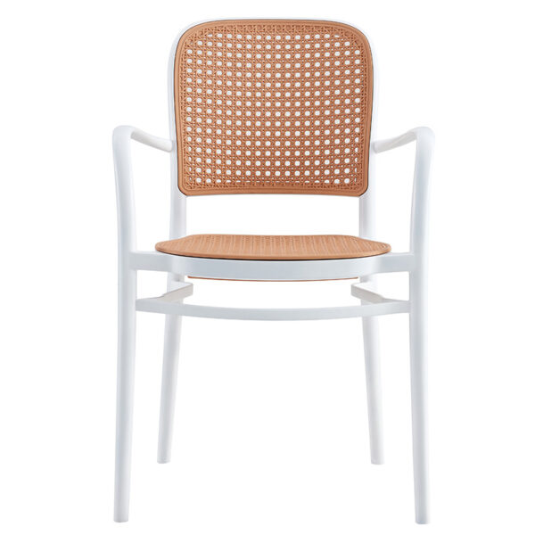Πολυθρόνα Juniper pakoworld με UV protection PP μπεζ- λευκό 56×52.5×86.5εκ. – 262-000003