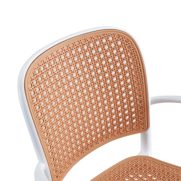 Πολυθρόνα Juniper pakoworld με UV protection PP μπεζ- λευκό 56×52.5×86.5εκ. – 262-000003