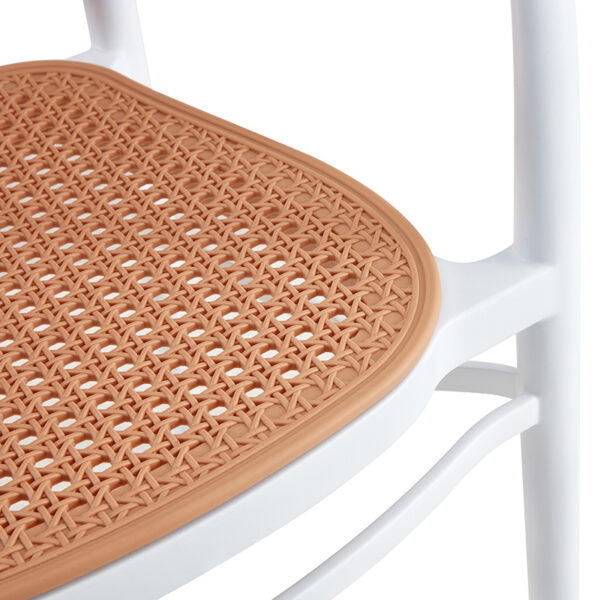 Πολυθρόνα Juniper pakoworld με UV protection PP μπεζ- λευκό 56×52.5×86.5εκ. – 262-000003