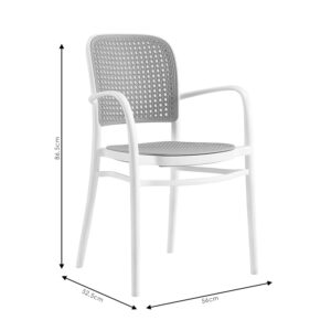Πολυθρόνα Juniper pakoworld με UV protection PP μπεζ- λευκό 56×52.5×86.5εκ. – 262-000003