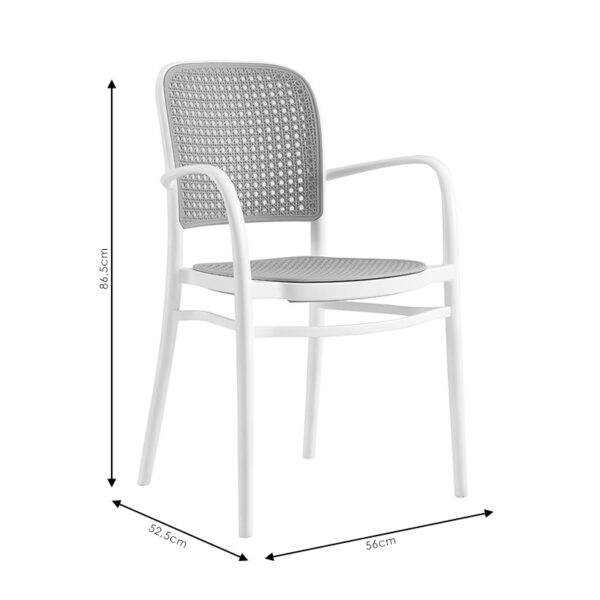 Πολυθρόνα Juniper pakoworld με UV protection PP μπεζ- λευκό 56×52.5×86.5εκ. – 262-000003
