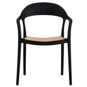 Πολυθρόνα Ember στοιβαζόμενη pakoworld με UV protection PP μπεζ-μαύρο 52.5×56.5×81εκ. – 262-000006