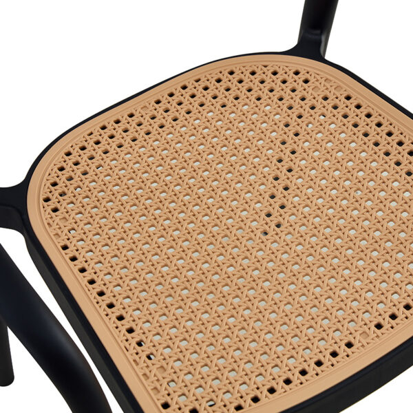 Πολυθρόνα Ember στοιβαζόμενη pakoworld με UV protection PP μπεζ-μαύρο 52.5×56.5×81εκ. – 262-000006