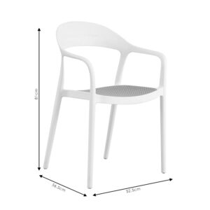 Πολυθρόνα Ember στοιβαζόμενη pakoworld με UV protection PP μπεζ-μαύρο 52.5×56.5×81εκ. – 262-000006