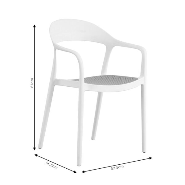Πολυθρόνα Ember στοιβαζόμενη pakoworld με UV protection PP μπεζ-μαύρο 52.5×56.5×81εκ. – 262-000006