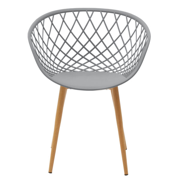 Πολυθρόνα Ezra pakoworld γκρι pp-πόδι φυσικό μέταλλο 62x42x82εκ – 262-000024