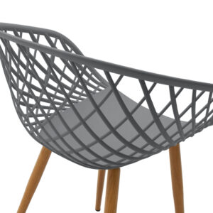 Πολυθρόνα Ezra pakoworld γκρι pp-πόδι φυσικό μέταλλο 62x42x82εκ – 262-000024