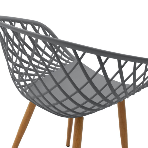 Πολυθρόνα Ezra pakoworld γκρι pp-πόδι φυσικό μέταλλο 62x42x82εκ – 262-000024