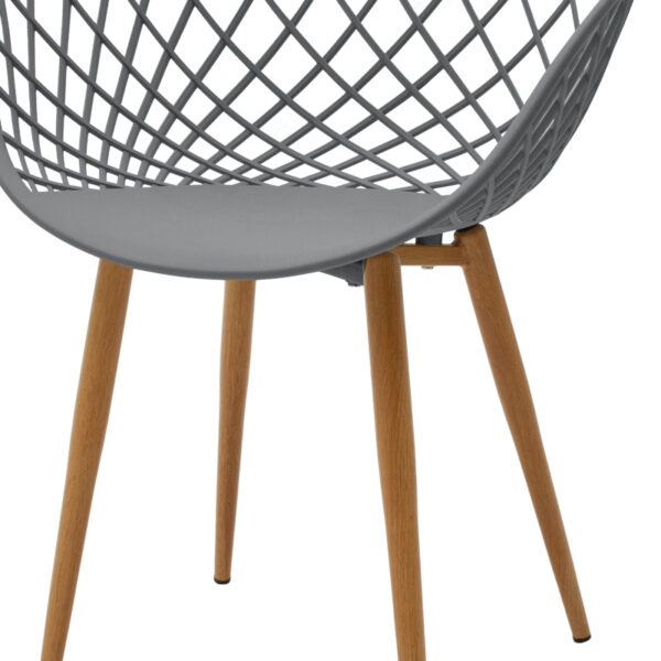 Πολυθρόνα Ezra pakoworld γκρι pp-πόδι φυσικό μέταλλο 62x42x82εκ – 262-000024