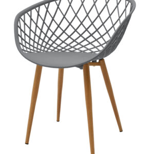 Πολυθρόνα Ezra pakoworld γκρι pp-πόδι φυσικό μέταλλο 62x42x82εκ – 262-000024