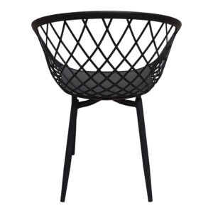 Πολυθρόνα Ezra pakoworld μαύρο pp-πόδι μαύρο μέταλλο 62x42x82εκ – 262-000025