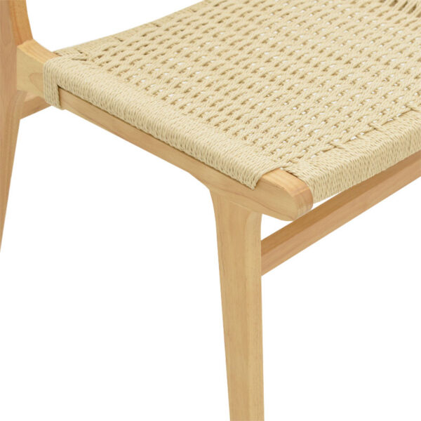 Καρέκλα Julien pakoworld rubberwood φυσικό-έδρα φυσικό σχοινί 61x54x85εκ – 263-000007