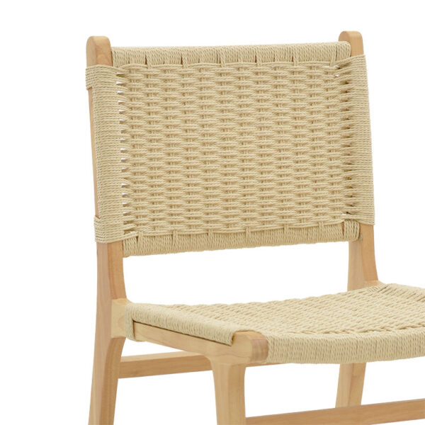 Καρέκλα Julien pakoworld rubberwood φυσικό-έδρα φυσικό σχοινί 61x54x85εκ – 263-000007