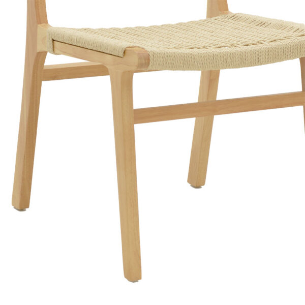 Καρέκλα Julien pakoworld rubberwood φυσικό-έδρα φυσικό σχοινί 61x54x85εκ – 263-000007