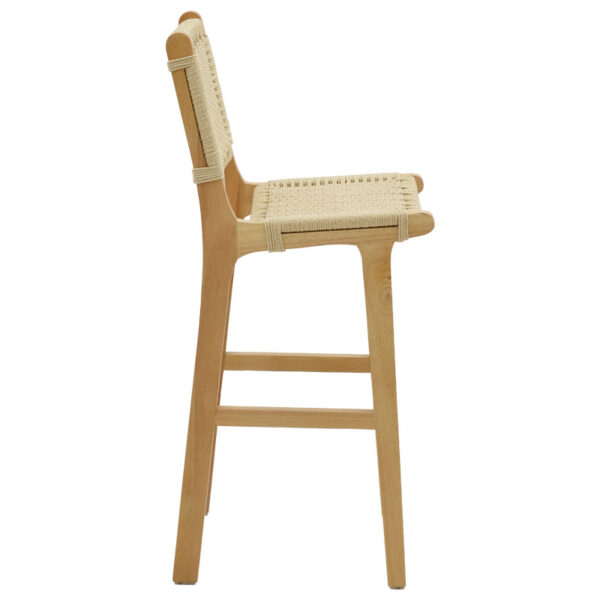 Σκαμπό μπαρ Julien pakoworld rubberwood φυσικό-έδρα φυσικό σχοινί 45x46x95εκ – 263-000008