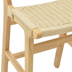 Σκαμπό μπαρ Julien pakoworld rubberwood φυσικό-έδρα φυσικό σχοινί 45x46x95εκ – 263-000008