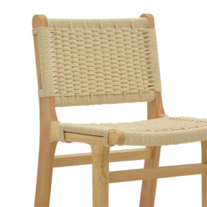Σκαμπό μπαρ Julien pakoworld rubberwood φυσικό-έδρα φυσικό σχοινί 45x46x95εκ – 263-000008