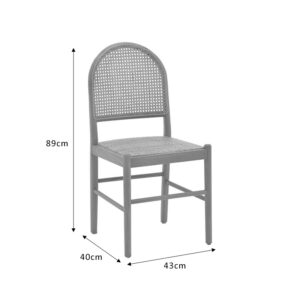 Καρέκλα Alessia pakoworld ξύλο οξιάς-rattan φυσικό 43x40x89εκ – 263-000010