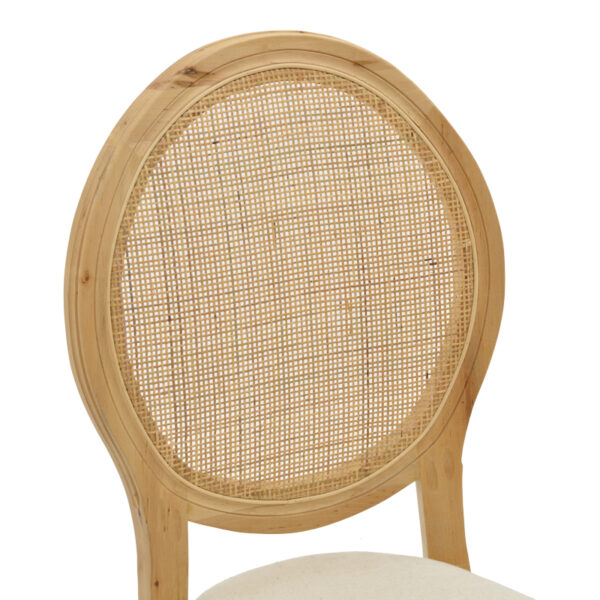 Καρέκλα Canco pakoworld φυσικό rubberwood-φυσικό rattan 50x55x98εκ – 263-000032