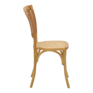 Καρέκλα Karley pakoworld φυσικό ξύλο οξιάς-έδρα φυσικό rattan 48x52x89εκ – 263-000041