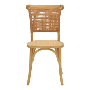 Καρέκλα Karley pakoworld φυσικό ξύλο οξιάς-έδρα φυσικό rattan 48x52x89εκ – 263-000041