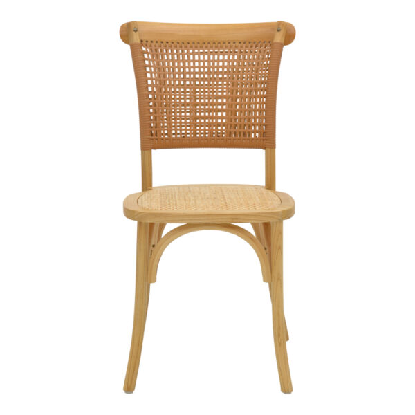 Καρέκλα Karley pakoworld φυσικό ξύλο οξιάς-έδρα φυσικό rattan 48x52x89εκ – 263-000041