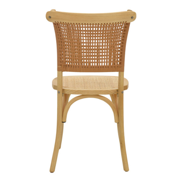 Καρέκλα Karley pakoworld φυσικό ξύλο οξιάς-έδρα φυσικό rattan 48x52x89εκ – 263-000041