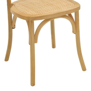 Καρέκλα Karley pakoworld φυσικό ξύλο οξιάς-έδρα φυσικό rattan 48x52x89εκ – 263-000041