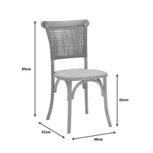 Καρέκλα Karley pakoworld φυσικό ξύλο οξιάς-έδρα φυσικό rattan 48x52x89εκ – 263-000041