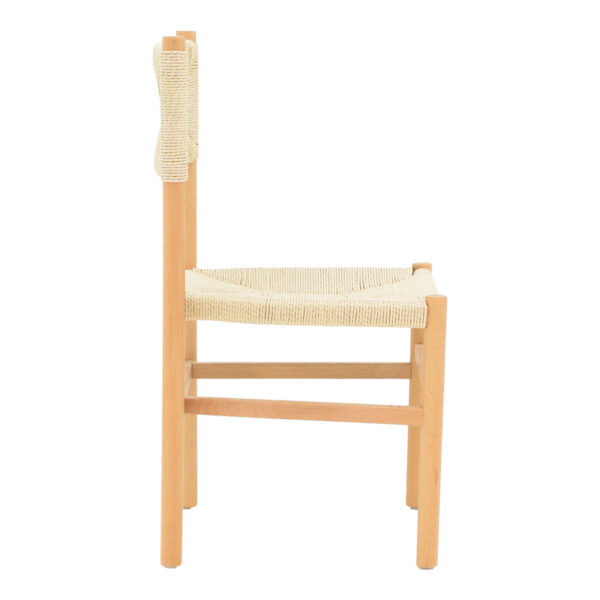 Καρέκλα Oarvine pakoworld φυσικό rubberwood-φυσικό σχοινί 46x52x88εκ – 263-000042