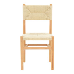 Καρέκλα Oarvine pakoworld φυσικό rubberwood-φυσικό σχοινί 46x52x88εκ – 263-000042