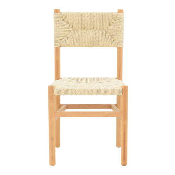 Καρέκλα Oarvine pakoworld φυσικό rubberwood-φυσικό σχοινί 46x52x88εκ – 263-000042