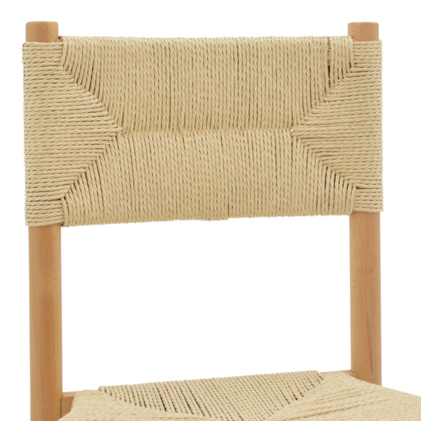 Καρέκλα Oarvine pakoworld φυσικό rubberwood-φυσικό σχοινί 46x52x88εκ – 263-000042