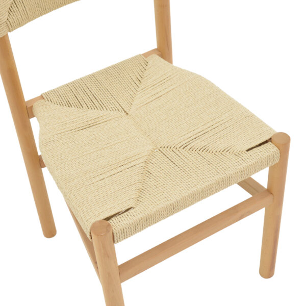Καρέκλα Oarvine pakoworld φυσικό rubberwood-φυσικό σχοινί 46x52x88εκ – 263-000042