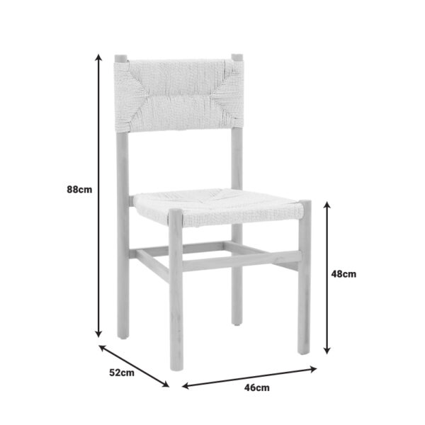 Καρέκλα Oarvine pakoworld φυσικό rubberwood-φυσικό σχοινί 46x52x88εκ – 263-000042