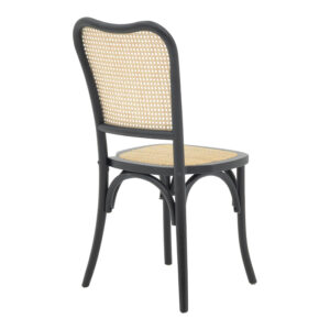 Καρέκλα στοιβαζόμενη Zozele pakoworld φυσικό rattan pe-μαύρο toon wood 45x51x88εκ – 263-000043