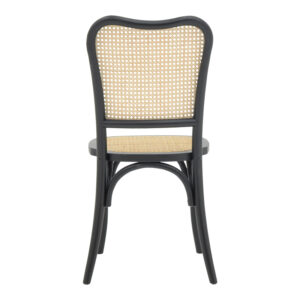 Καρέκλα στοιβαζόμενη Zozele pakoworld φυσικό rattan pe-μαύρο toon wood 45x51x88εκ – 263-000043