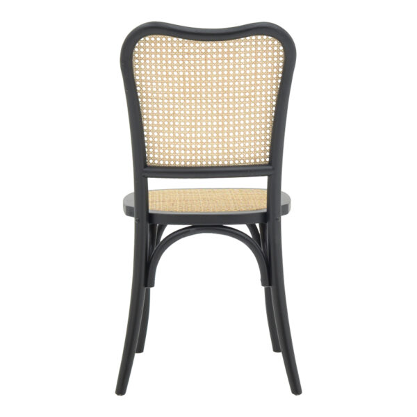 Καρέκλα στοιβαζόμενη Zozele pakoworld φυσικό rattan pe-μαύρο toon wood 45x51x88εκ – 263-000043