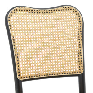 Καρέκλα στοιβαζόμενη Zozele pakoworld φυσικό rattan pe-μαύρο toon wood 45x51x88εκ – 263-000043