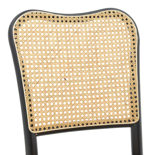 Καρέκλα στοιβαζόμενη Zozele pakoworld φυσικό rattan pe-μαύρο toon wood 45x51x88εκ – 263-000043