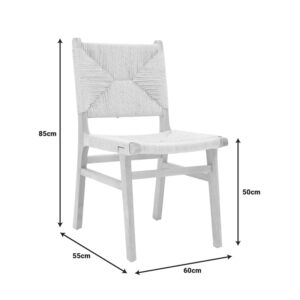 Καρέκλα Arten pakoworld σχοινί-rubberwood σε φυσική απόχρωση 60x55x85εκ – 263-000044